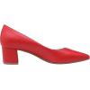 DREAM PAIRS Women’s Chunky Low Block Heels Closed Toe Dress Pumps Shoes(Red/Pu)