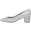 DREAM PAIRS Women’s Chunky Low Block Heels Closed Toe Dress Pumps Shoes(Silver/Glitter)