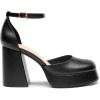 DREAM PAIRS Women’s Chunky Platform High Heels Closed Toe Block Ankle Strap Dress Wedding Party Pumps Shoes(Black-pu)
