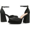 DREAM PAIRS Women’s Chunky Platform High Heels Closed Toe Block Ankle Strap Dress Wedding Party Pumps Shoes(Black-satin)