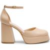 DREAM PAIRS Women’s Chunky Platform High Heels Closed Toe Block Ankle Strap Dress Wedding Party Pumps Shoes(Nude-pu)