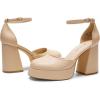 DREAM PAIRS Women’s Chunky Platform High Heels Closed Toe Block Ankle Strap Dress Wedding Party Pumps Shoes(Nude-pu)