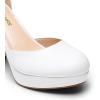 DREAM PAIRS Women’s Chunky Platform High Heels Closed Toe Block Ankle Strap Dress Wedding Party Pumps Shoes(White)