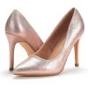DREAM PAIRS Women’s Closed Toe High Heels Dress Pointed Toe Wedding Pump Shoes(Champagne/Pearl)