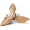 DREAM PAIRS Women’s Closed Toe High Heels Stiletto Pointed Toe Strappy Pearl Elegant D’Orsay Dress Wedding Party Pumps Shoes(Nude)