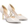 DREAM PAIRS Women’s Closed Toe High Heels Stiletto Pointed Toe Strappy Pearl Elegant D’Orsay Dress Wedding Party Pumps Shoes(White)