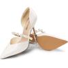 DREAM PAIRS Women’s Closed Toe High Heels Stiletto Pointed Toe Strappy Pearl Elegant D’Orsay Dress Wedding Party Pumps Shoes(White)
