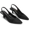 DREAM PAIRS Women’s Closed Toe Kitten Heels Pointed Toe Slingback Low Heels Dress Bridal Wedding Pumps Shoes(Black-suede)