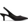DREAM PAIRS Women’s Closed Toe Kitten Heels Pointed Toe Slingback Low Heels Dress Bridal Wedding Pumps Shoes(Black-suede)