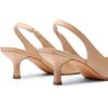 DREAM PAIRS Women’s Closed Toe Kitten Heels Pointed Toe Slingback Low Heels Dress Bridal Wedding Pumps Shoes(Nude-pu)