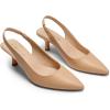 DREAM PAIRS Women’s Closed Toe Kitten Heels Pointed Toe Slingback Low Heels Dress Bridal Wedding Pumps Shoes(Nude-pu)
