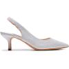 DREAM PAIRS Women’s Closed Toe Kitten Heels Pointed Toe Slingback Low Heels Dress Bridal Wedding Pumps Shoes(Silver-glitter)
