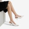 DREAM PAIRS Women’s Closed Toe Kitten Heels Pointed Toe Slingback Low Heels Dress Bridal Wedding Pumps Shoes(White-pu)