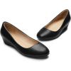 DREAM PAIRS Women’s Debbie Mid Wedge Heel Pump Shoes(Black/Pu)
