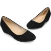 DREAM PAIRS Women’s Debbie Mid Wedge Heel Pump Shoes(Black/Suede)