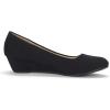 DREAM PAIRS Women’s Debbie Mid Wedge Heel Pump Shoes(Black/Suede)