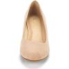 DREAM PAIRS Women’s Debbie Mid Wedge Heel Pump Shoes(Nude Suede)