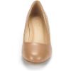 DREAM PAIRS Women’s Debbie Mid Wedge Heel Pump Shoes(Nude/Pu)