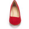 DREAM PAIRS Women’s Debbie Mid Wedge Heel Pump Shoes(Red/Suede)