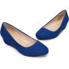 DREAM PAIRS Women’s Debbie Mid Wedge Heel Pump Shoes(Royal/Blue)