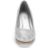 DREAM PAIRS Women’s Debbie Mid Wedge Heel Pump Shoes(Silver/Glitter)