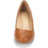DREAM PAIRS Women’s Debbie Mid Wedge Heel Pump Shoes(Tan/Pu)