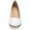 DREAM PAIRS Women’s Debbie Mid Wedge Heel Pump Shoes(White/Pu)