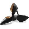DREAM PAIRS Women’s Dress High Heels Pumps Closed Pointed Toe Stiletto D’Orsay Shoes for Wedding Party(Black-pu)