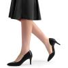 DREAM PAIRS Women’s Dress High Heels Pumps Closed Pointed Toe Stiletto D’Orsay Shoes for Wedding Party(Black-pu)