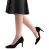 DREAM PAIRS Women’s Dress High Heels Pumps Closed Pointed Toe Stiletto D’Orsay Shoes for Wedding Party(Black-suede)