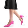 DREAM PAIRS Women’s Dress High Heels Pumps Closed Pointed Toe Stiletto D’Orsay Shoes for Wedding Party(Hot Pink-satin)