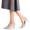 DREAM PAIRS Women’s Dress High Heels Pumps Closed Pointed Toe Stiletto D’Orsay Shoes for Wedding Party(Silver-glitter)