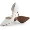 DREAM PAIRS Women’s Dress High Heels Pumps Closed Pointed Toe Stiletto D’Orsay Shoes for Wedding Party(White-pu)