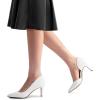 DREAM PAIRS Women’s Dress High Heels Pumps Closed Pointed Toe Stiletto D’Orsay Shoes for Wedding Party(White-pu)
