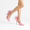 DREAM PAIRS Women’s High Heels Strappy Closed Toe Stiletto Pointed Toe Mesh Bows Ankle Strap D’Orsay Sexy Dress Wedding Party Pumps Shoes(Pink)