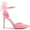 DREAM PAIRS Women’s High Heels Strappy Closed Toe Stiletto Pointed Toe Mesh Bows Ankle Strap D’Orsay Sexy Dress Wedding Party Pumps Shoes(Pink)