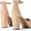 DREAM PAIRS Women’s Platform Chunky High Heels Closed Toe Block Ankle Strap Dress Bridal Party Wedding Shoes(Nude)