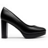 DREAM PAIRS Women’s Pumps Closed Round Toe Chunky High Heels Platform Work Comfortable Dress Shoes for Women(Black-pu)