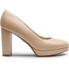 DREAM PAIRS Women’s Pumps Closed Round Toe Chunky High Heels Platform Work Comfortable Dress Shoes for Women(Nude-pu)