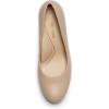 DREAM PAIRS Women’s Pumps Closed Round Toe Chunky High Heels Platform Work Comfortable Dress Shoes for Women(Nude-pu)