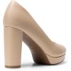 DREAM PAIRS Women’s Pumps Closed Round Toe Chunky High Heels Platform Work Comfortable Dress Shoes for Women(Nude-pu)