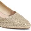DREAM PAIRS Women’s Pumps Closed Toe Pointed Toe Kitten Heels for Women Party Dance Wedding Dress Shoes for Women(Gold)
