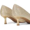 DREAM PAIRS Women’s Pumps Closed Toe Pointed Toe Kitten Heels for Women Party Dance Wedding Dress Shoes for Women(Gold)