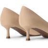 DREAM PAIRS Women’s Pumps Closed Toe Pointed Toe Kitten Heels for Women Party Dance Wedding Dress Shoes for Women(Nude)