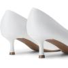 DREAM PAIRS Women’s Pumps Closed Toe Pointed Toe Kitten Heels for Women Party Dance Wedding Dress Shoes for Women(White)