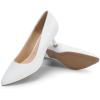 DREAM PAIRS Women’s Pumps Closed Toe Pointed Toe Kitten Heels for Women Party Dance Wedding Dress Shoes for Women(White)