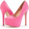 DREAM PAIRS Women’s Swan-30 High Heel Platform Dress Pump Shoes(Fuchsia/Suede)