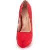 DREAM PAIRS Women’s Swan-30 High Heel Platform Dress Pump Shoes(Red/Suede)