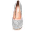 DREAM PAIRS Women’s Swan-30 High Heel Platform Dress Pump Shoes(Shine/Silver)