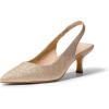 DREAM PAIRS Women’s Closed Toe Kitten Heels Pointed Toe Slingback Low Heels Dress Bridal Wedding Pumps Shoes(Gold-glitter)